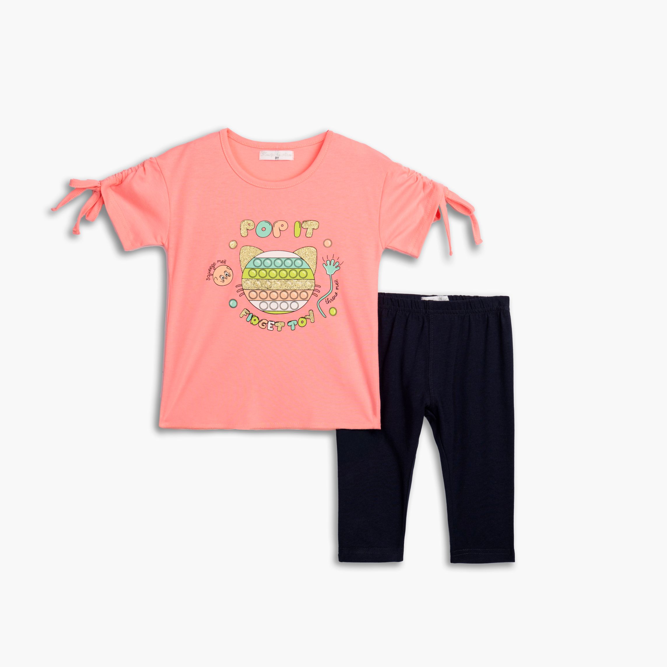 μπλουζα με κολαν κοριτσι φωσφορουχο σομον/μπλε