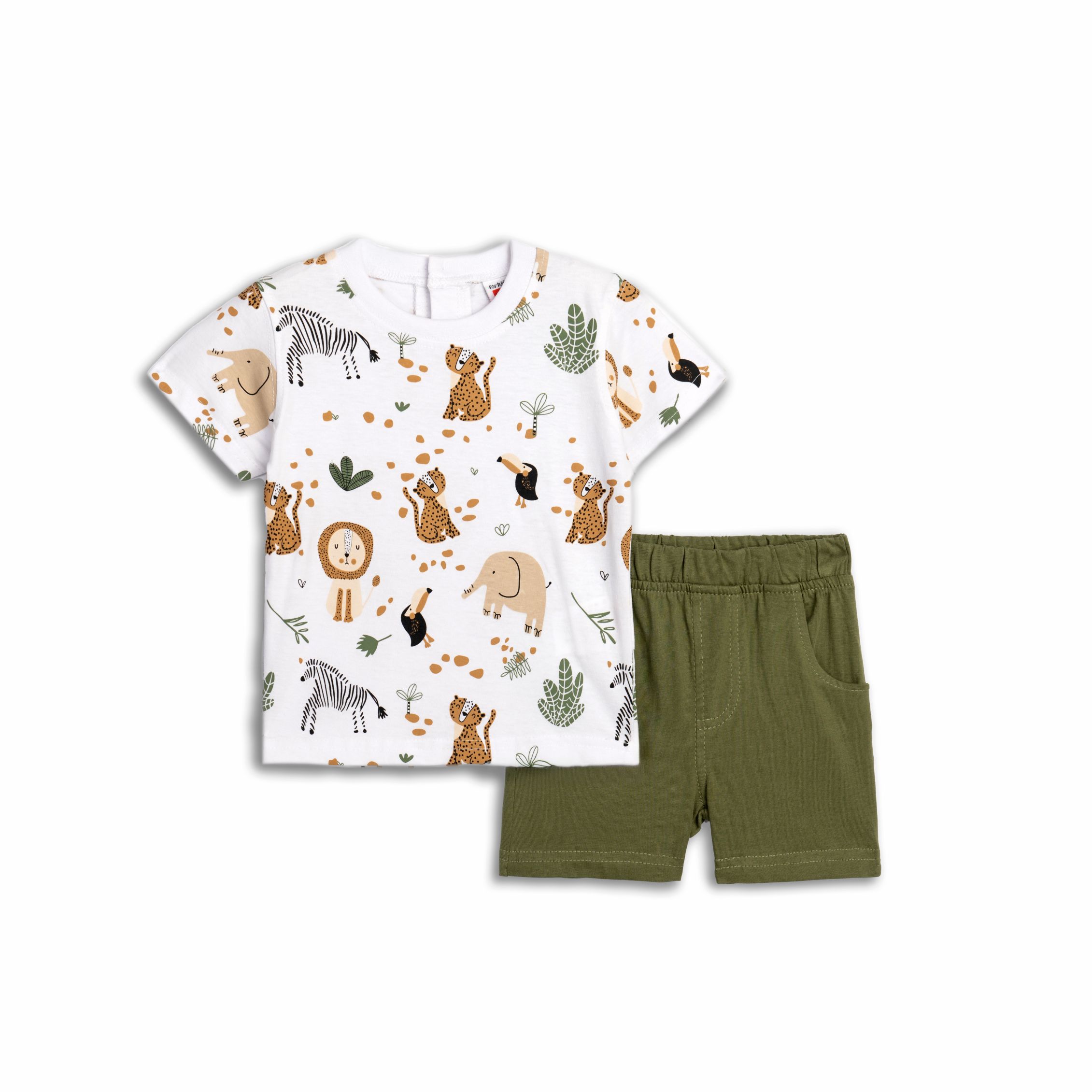 Σετ μακο αγορι μηνων οε λευκο allover/χακι