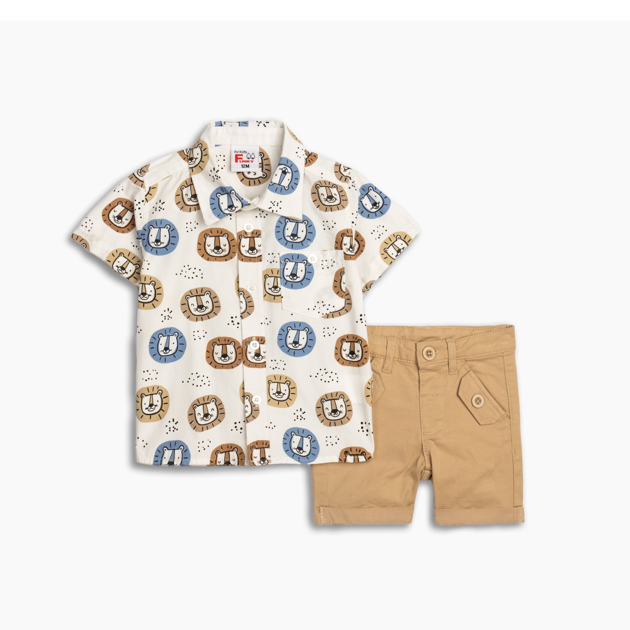 Σετ πουκαμισο κμ + βερμουδα σταθερη αγορι μηνων