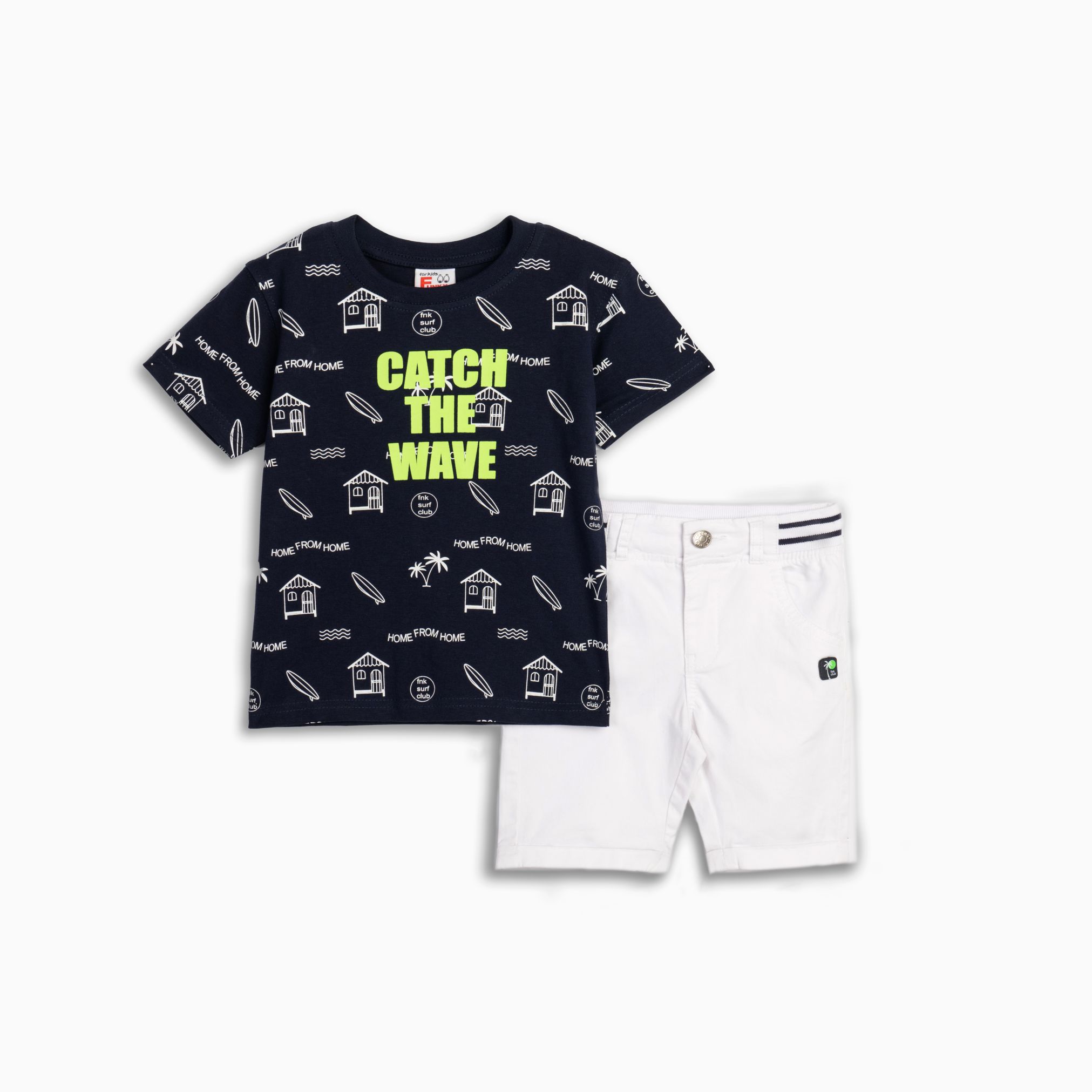 Σετ σταθερο αγορι μπλε allover/λευκο