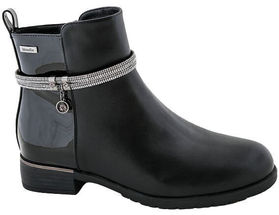 Μποτάκι Zak Shoes μαύρο με φερμουάρ