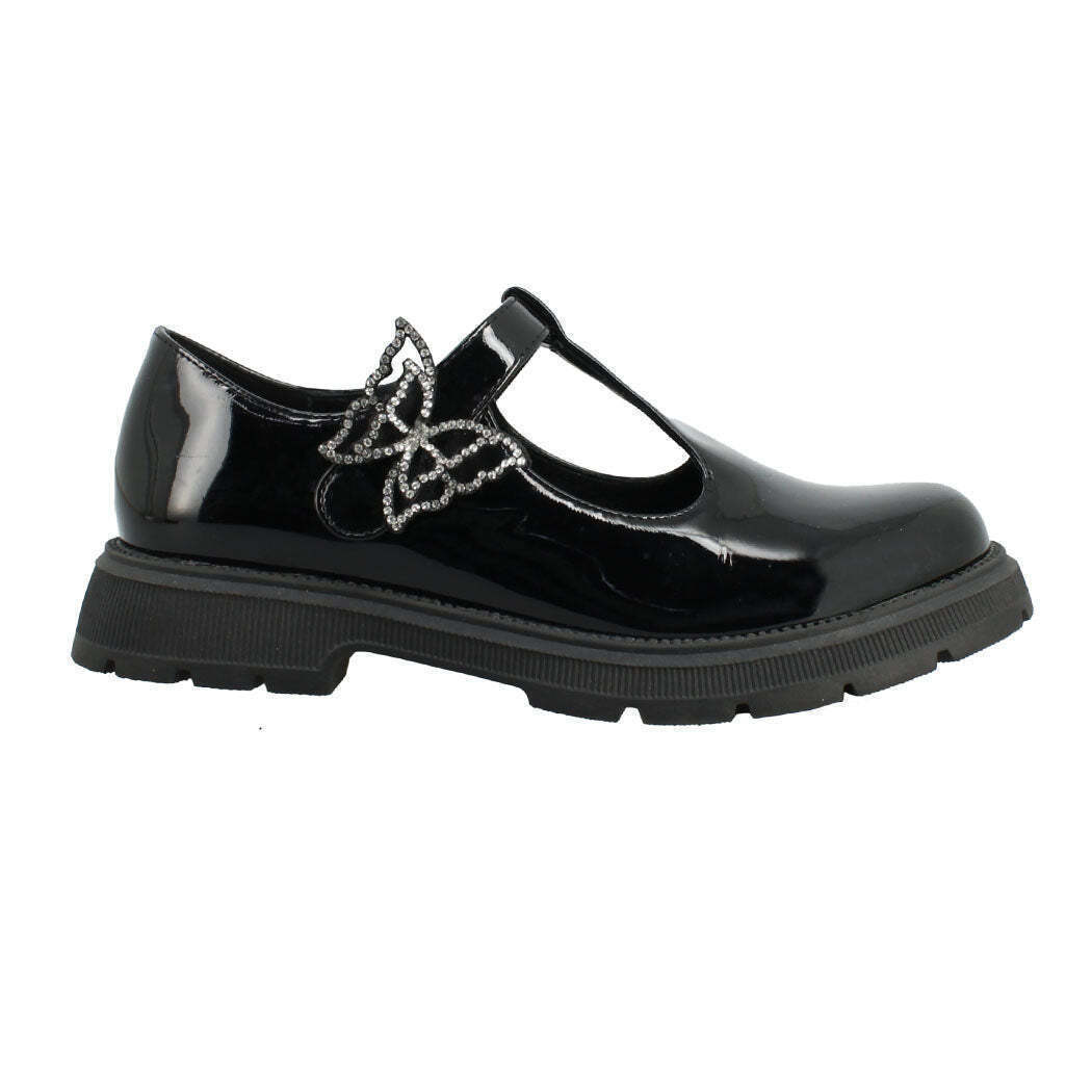 Παιδικές Μπαλαρίνες Ανατομικές με Σκρατς Λουστρίνι Μαύρες - Image 2