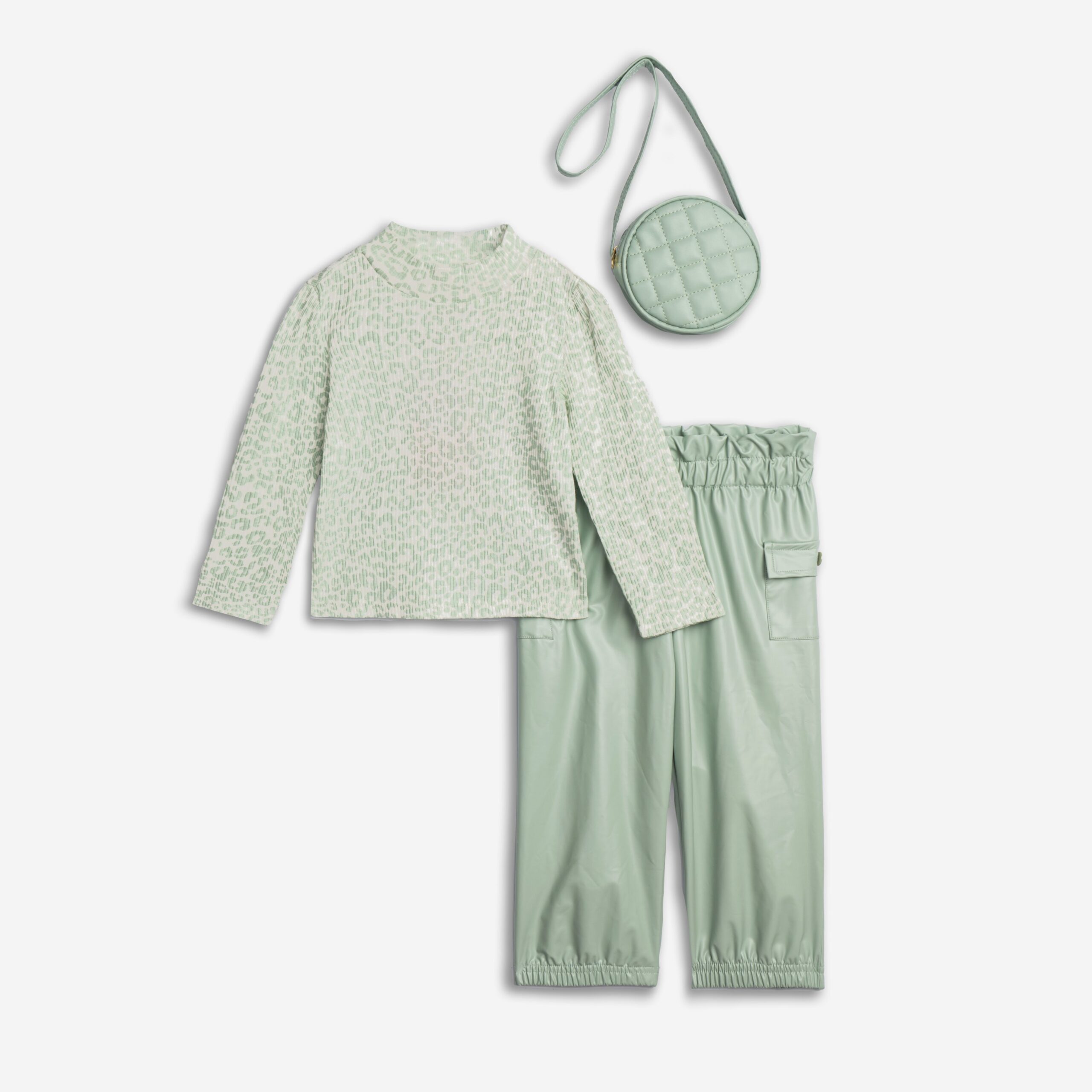 Σετ 3 τεμάχια μπλούζα με παντελόνι και τσαντάκι